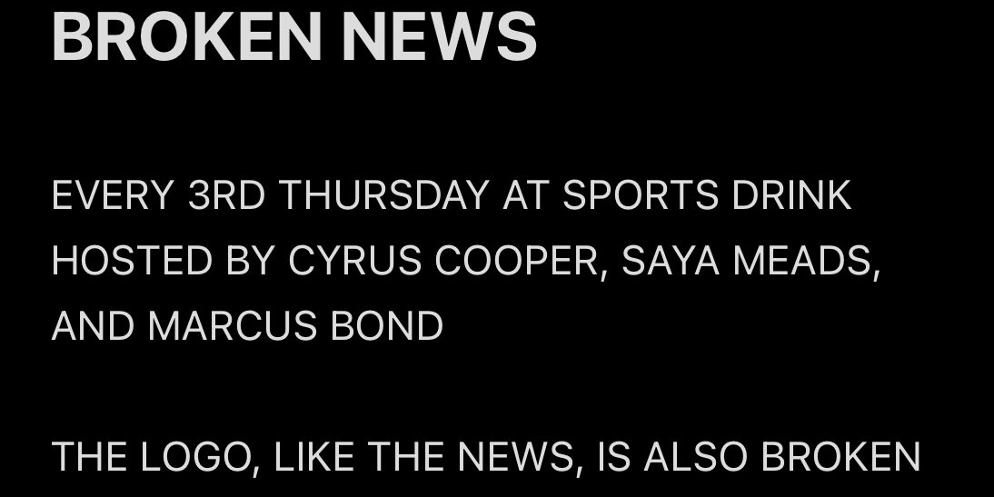 BROKEN NEWS at SPORTS DRINK