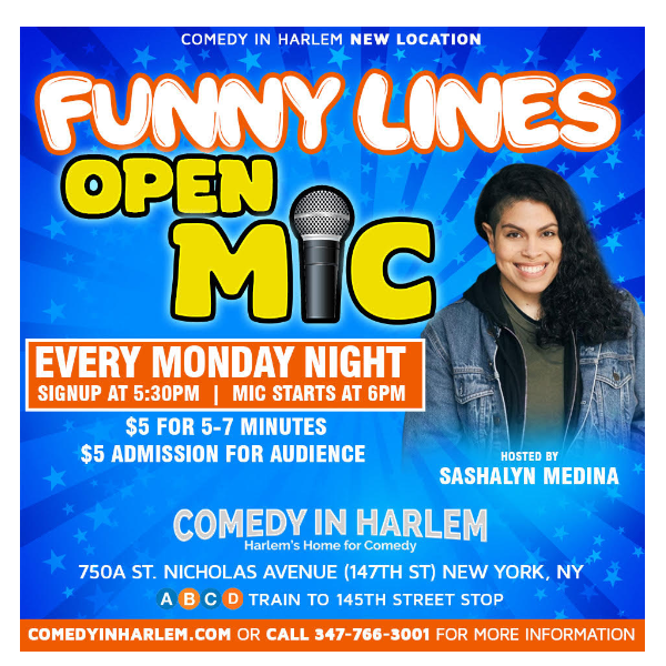 Comedy In Harlem's Funny Lines Open Mic