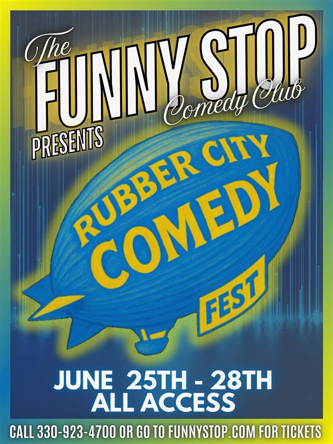 All Access Ticket & Festival T-Shirt | Rubber City Comedy Festival 2025 Funny Stop Comedy Club