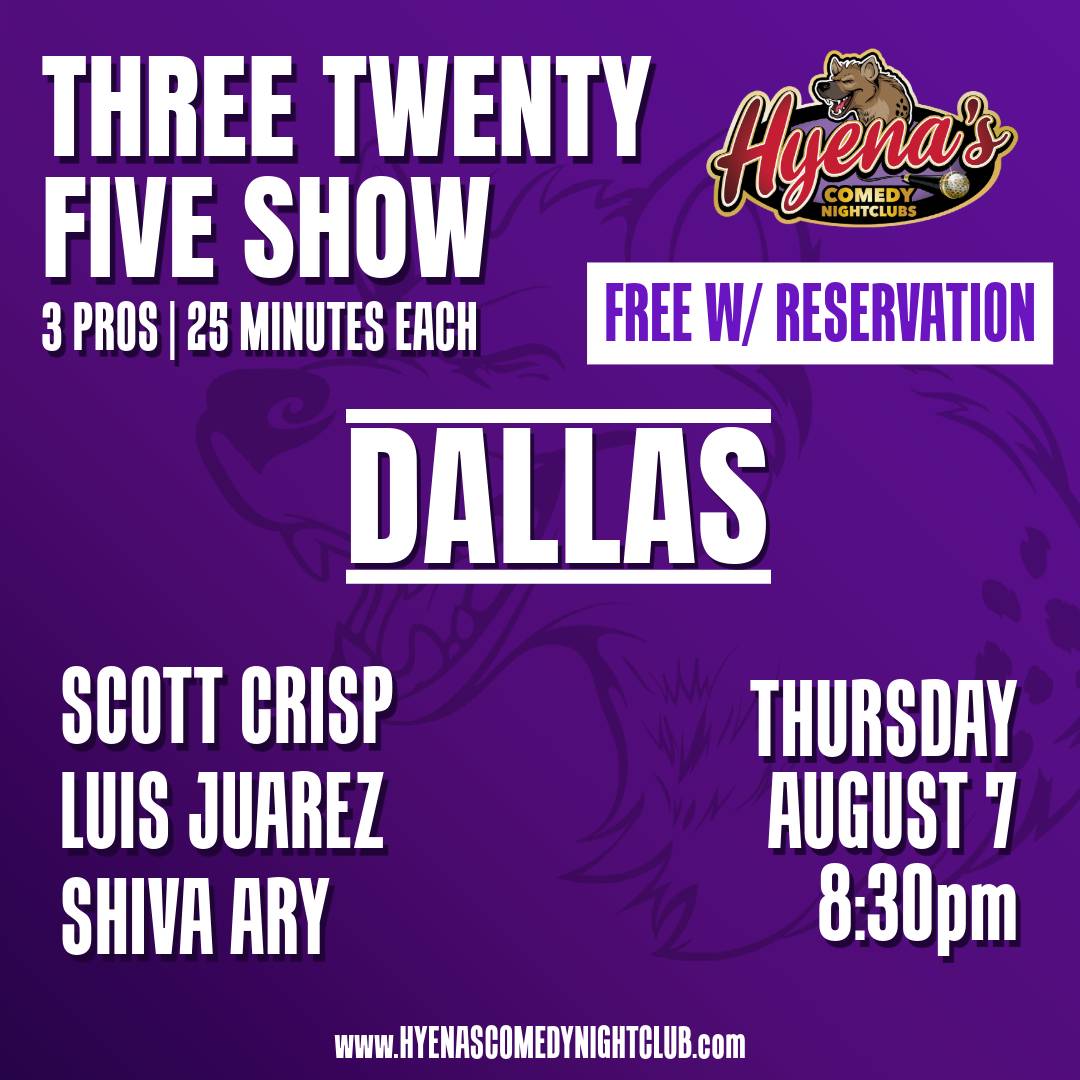 325 Comedy Show - FREE with a RESERVATION