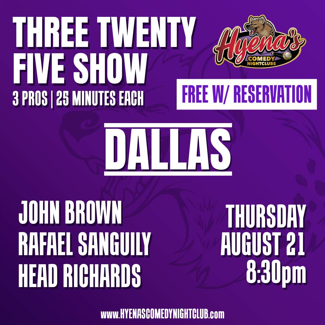 325 Comedy Show - FREE with a RESERVATION