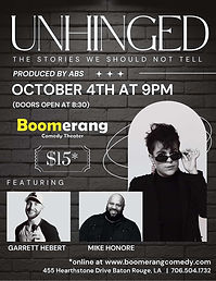 STAND UP COMEDY: UNHINGED hosted by Abs w/Garrett Hebert and Mike Honore
